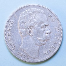 UMBERTO I 5 LIRE 1879 ROMA BB