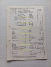 Citroen AMI 6 Break AMB 2 1968 scheda riconoscimento tipo Motorizzazione Facsimi