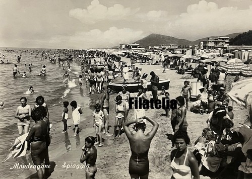 Cartolina mondragone spiaggia - mondragone,