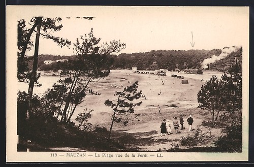 Cpa mauzan plage - vue, la