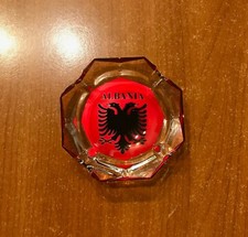 Posacenere bandiera Albania in vetro