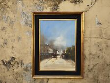 ANTICO QUADRO DIPINTO OLIO SU TELA LUIGI ROCCA IPERREALISMO CORNICE IN LEGNO