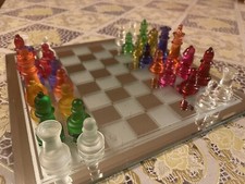 SCACCHIERA IN VETRO LUCIDO E