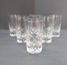 Set 6 Bicchieri  Rum, Brandy, Whisky, Cognac, Vintage 70s, Cristallo Intagliato 
