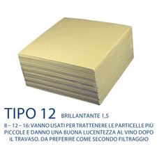 Cartoni Filtranti 25 pezzi TIPO 12 20x20 filtri vino e pompa Rover COLOMBO puliz