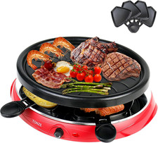 Raclette 4 Persone - Raclette Grill Con 4 Mini Raclette Padelle Spatole in Legno
