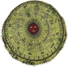 Arazzo Astrologia Cuscino Pavimento Indiano Meditazione Copricuscino Pouf Ottomano 32"