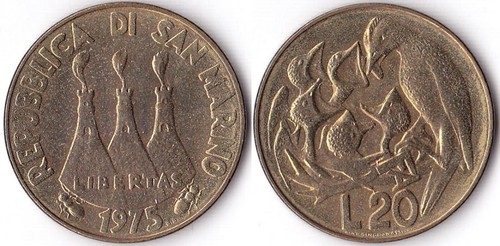 San marino lire 1975 - 20,