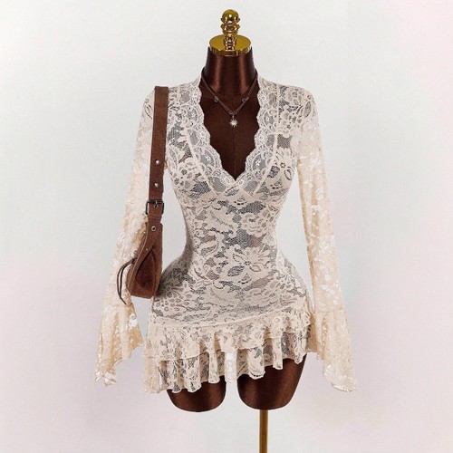 Abito mini pizzo donna - abito,