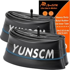 2-PCS 24" Heavy Duty Fat Bike Tire Tubes 24x2.5/3.0 AV32mm Schrader Valve But...