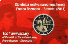 2 EURO SLOVENIA 2011 COINCARD - NASCITA FRANC ROZMAN PROOF  RARA !!!