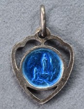 Medaglietta religiosa devozionale ricordo Madonna grotta benedetta Lourdes