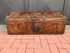 Baule da Carrozza Borchiato in Cuoio - Restaurato (in corso d'opera)_car 2888