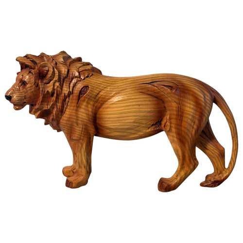 Leone decorativo effetto legno - decorativo,