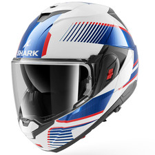 Shark Casco Modulare OXO Sikter Bianco Flip Back Touring Chrome Blu Bianco Rosso