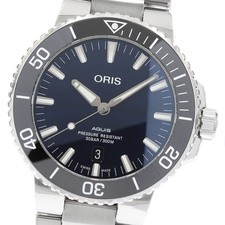 Orologio Uomo Automatico ORIS Aquis 01 733 7730 4135 Data Quadrante Navy_919380