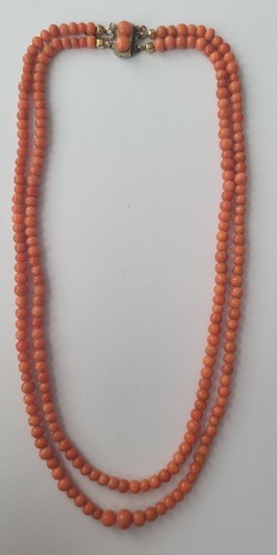 Collana corallo due file - due,