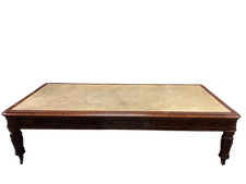 Antico grande tavolo  riunioni inglese  mogano piano pelle mogano Londra XIX sec