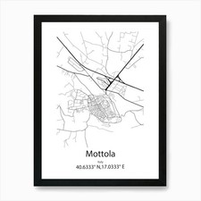Mottola,Italia Mappa Minimalista Arte Pr Cornice Wall Art Poster Stampa su Tela Quadro