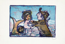 MACCARI MINO (1898 - 1989) LITOGRAFIA OPERA GRAFICA FIGURE FIRMA A MATITA RARA