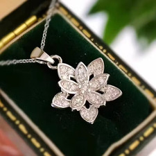 Collana Fiore Argento Zirconi