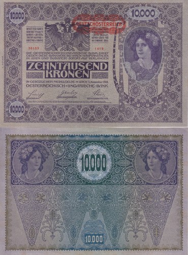 Austria 10000 corone 1918 - , nd