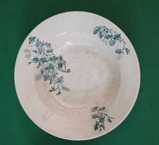 FLORIO CERAMICA/ Piatto fondo con decori floreali datato 1909 _Liberty