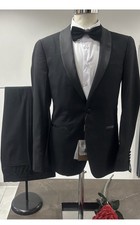 SMOKING UOMO NERO COLLO