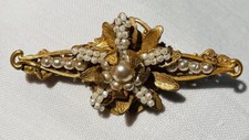 RAFFINATA SPILLA BROOCH FIRMATA MIRIAM HASKELL CON PERLE ANNI 60