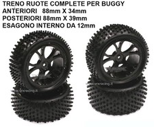 TRENO RUOTE BUGGY ANTERIORI E POST. ESAGONO 12 mm OFF ROAD VRX 10300BK 10301BK