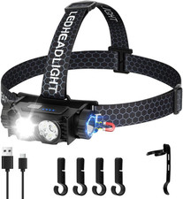 Lampada Frontale LED, Super Luminosa 600 Lumen Torcia Frontale Led Ricaricabile,