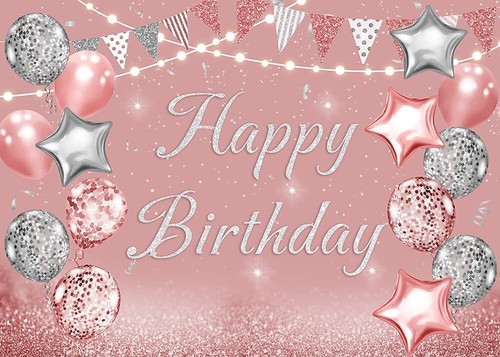 Sfondo compleanno rosa argento