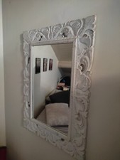 Specchio in legno bianco stile shabby