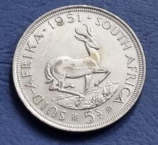 MONETA COIN SOUTH AFRICA SUID AFRIKA KING GEORGE VI° 5 SHILLING 1951 SPRINGBOK