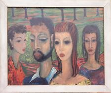 Quadro A Promenade Con Donne E Uomo 1947 Karl-Heinz Grünewald Pittore 75 X 91 CM