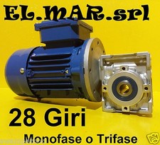 Motoriduttore 28 Giri HP 0,12 Riduttore di giri Motore Monofase Trifase Kw 0,09