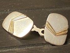 Coppia Gemelli Polsini Per Camicia Argento Anni 50