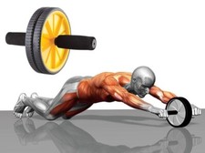 RUOTA PER ADDOMINALI PETTO FLESSIONI GLUTEI SPALLE ATTREZZO FITNESS 