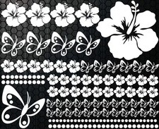 98pcs Car Stickers Hibiscus