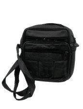 Borsa a tracolla nera in simil