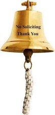 9" Brass No Soliciting Ship