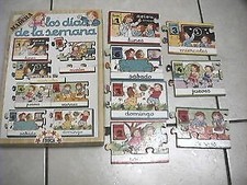 Gioco didattico per bambini LOS DIAS DE LA SEMANA. Puzzle in legno per ricordare