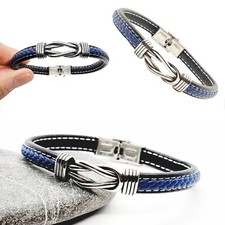 Bracciale da uomo in pelle con