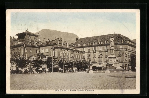 Cartolina bolzano piazza - cartolina, bolzano,