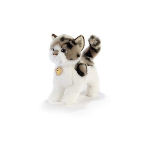 Gatto bianco maculato peluche - bianco,