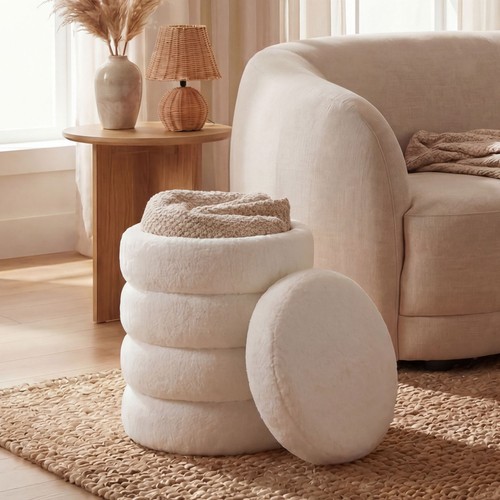 Sgabello pouf contenitore - pouf,