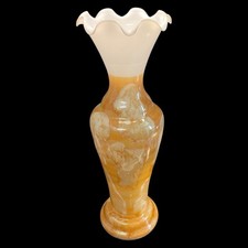 Grande Vaso Portafiori in Vetro opalino marmorizzato Murano Vintage