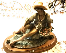STATUETTA STATUA FIGURINE SOPRAMMOBILE RAGAZZO RIPOSA CAPODIMONTE G ARMANI
