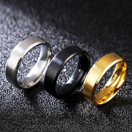 Anello uomo acciaio inox - inox, nero