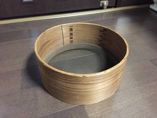 Setaccio per grani in legno curvato primitivo usato #2